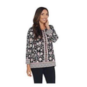 Susan Graver Weekend Printed Cotton Modal Tunic